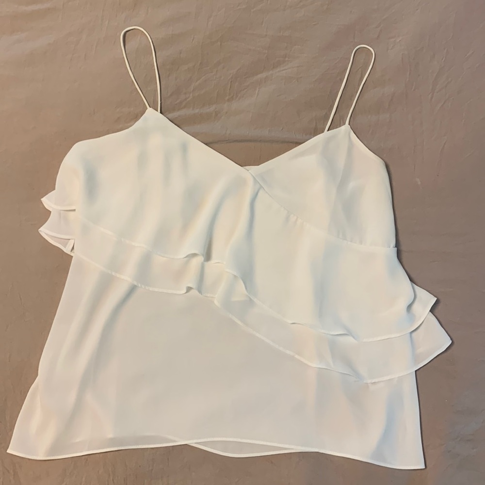 Jcrew white ruffle blouse